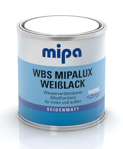 MIPA WBS Mipalux Weißlack Türenlack Holzlack seidenmatt 375 ml weiß