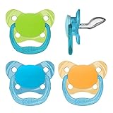 Amazon Brand - Solimo Orthodontic Baby Pacifier, Stage 2 (6-12M), BPA Free, Assorted Colors (Pack of...