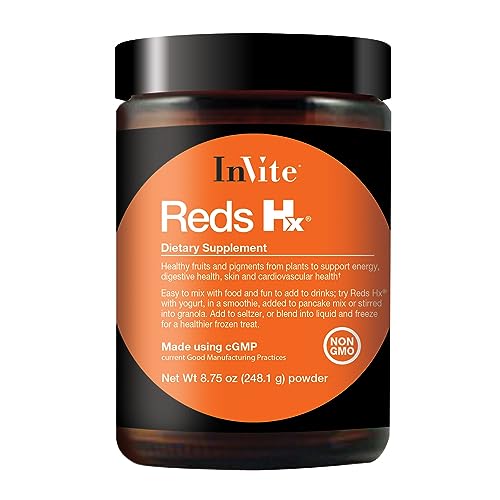 Invite Health Reds Hx&reg; -Fruit and Vegetable Supplement, Superfood Powder -Formulated with Powerful Extracts from The Spectrum of Oranges, Reds, Blues and Purples Plus Probiotics - 30 Servings