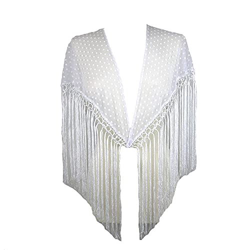 MANTONCILLO FLAMENCA DE PLUMETI PARA MUJER (BLANCO)