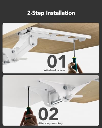 image for HUANUO Keyboard Tray Under Desk, 360 Adjustable Ergonomic Sliding Keyb