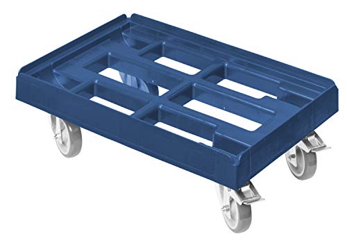 Transportroller für Kisten 60 x 40 cm mit 2 Bremsen in blau Transportroller für Kisten 60 x 40 cm mit 2 Bremsen in blau
