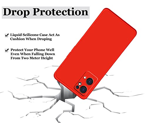Image of A rtistque Liquid Silicone Matte Shockproof Flexible with Camera Protection Soft Back Cover Case for Oppo Reno 7 5G - Red
