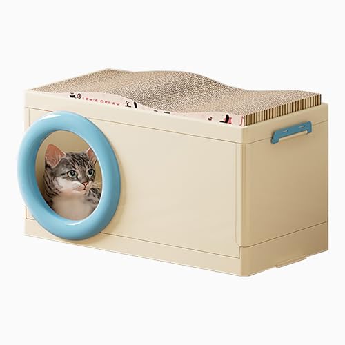 WYTTDBD 大型 猫ケージ キャットケージ 折りたたみ可能 防水 猫ハウス おしゃれ 二段構造 つめとぎ板付き 収納可能 多頭飼い対応 移動便利 ペット用品 エンクロージャ 猫のゲージ ネコ ゲージ ハウス 猫げーじ人気 四季 blue 60x30x3