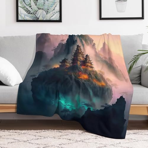 Couverture en flannel paysage chinois pour des soirées cocooning et un canapé design - 3