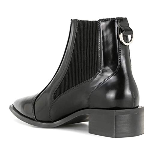 YDN Women Comfort Low Block Chunky Heel Chelsea Ankle Booties Stylish Pointed Toe Slip On Short Boots Cold Party Office Dress Shoes3