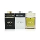 Man Collection Set by Bvlgari for Men - 3 Pc Gift Set 0.5oz Man in Black EDP Spray, 0.5oz Wood Essence EDP Spray, 0.5oz Glacial Essence EDP Spray