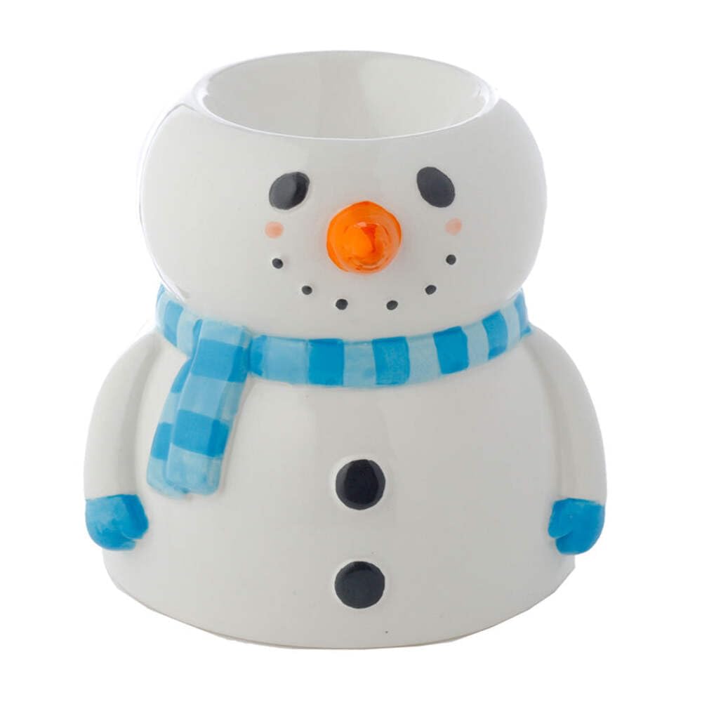 Puckator White Oil Burners Snowman Shaped Christmas Ceramic Oil Burner