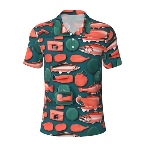 Polo homme imprimé saumon élégant pour bureau et sport chic