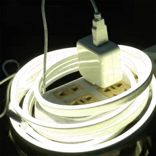 Image of LED Neon Strip Lights, 2M USB LED Strip Lights, 12V Neon Rope, Warm Yellow, Cuttable & Bendable, Waterproof Silicon, Indoor /Outdoor Decor, Mood Lighting