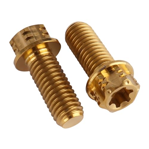 Image of 4Pcs Titanium Bolt Flange Torx Head M8 M10 x 20 25 30mm Screw Bolt for Motorcycle Car Modifications (Gold, M8x20mm)