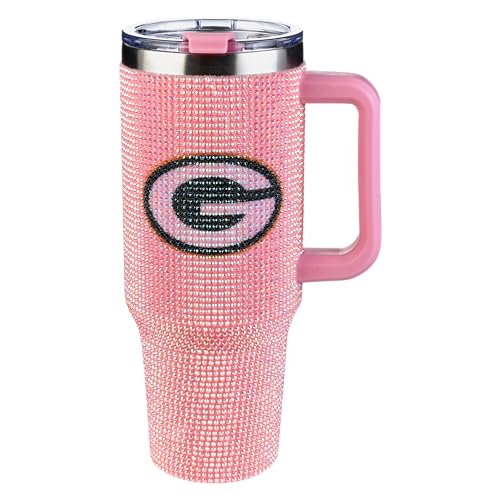 Image of The Memory Company Officially Licensed 40oz Pink Bling Game Day Tumbler, Green Bay Packers