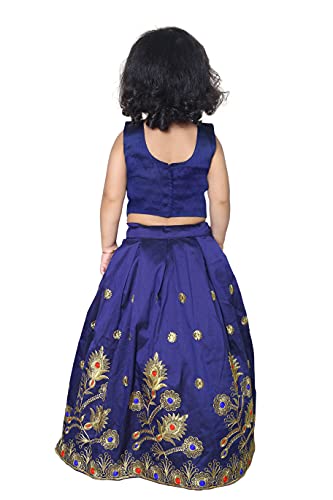 Image of Girl's Tafetta Silk Readymade Lehenga Choli