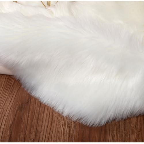 Tapis artificiel canapé blanc poilu 60x90cm pour sol de chambre et salon - 4