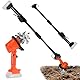 Akku Bodenhacke, Elektro Bodenhacke, 21V Gartenfräse Elektrisch, Motorhacke elektrisch mit 4 Metallmesser 10cm Arbeitsbreite, 235 U/min Drehzahl, 1,3M Handgriff, 550W Kultivator Ackerfräse für Gärten