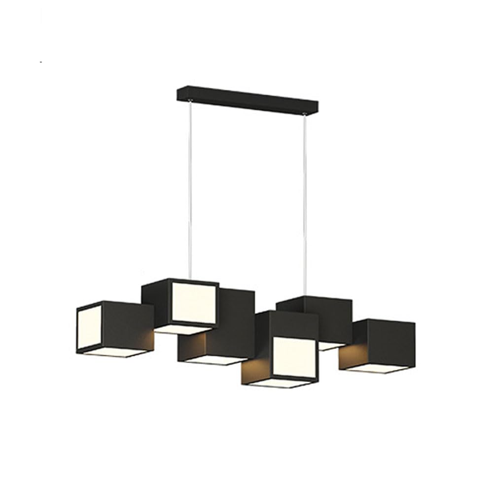 Plafonnier LED moderne carré noir dimmable 54W pour salon