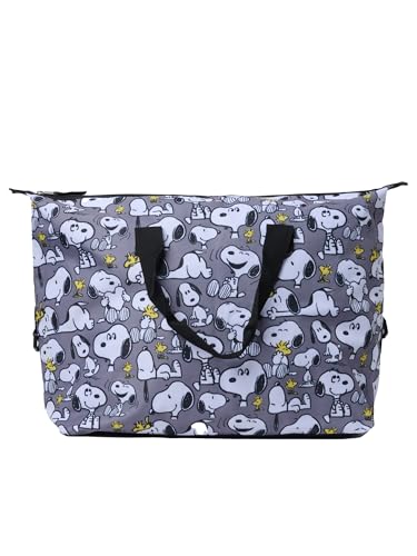 Image of Peanuts Tote Duffel Bag Snoopy Woodstock All Over Print Weekender Travel