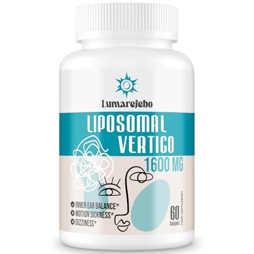 Liposomal Vertigo Softgel 1600mg Inner Ear Balance Supplement with Ginger & Ginkgo Extract for Adults Motion Sickness & Dizziness Balance