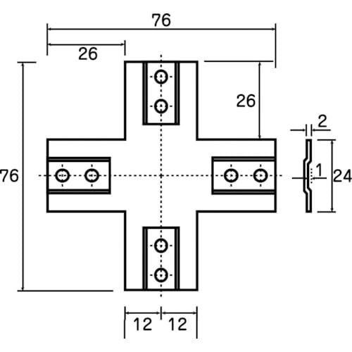 Image of TRUSCO AFK-5 Reinforced Hardware for 1.0 inch (25 mm) Aluminum Frames, Cross