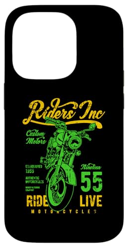 Riders Inc 1955年ヴィンテージレトロオートバイアンティーク調デザイン。 スマホケース iPhone 14 Pro 用