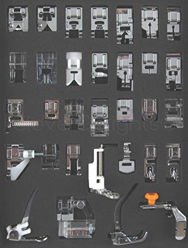 CleverDelights 32 Piece Sewing Presser Foot Set - Easy Organization - Premium Quality
