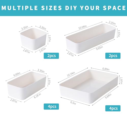 Rasydyn 12 PCS Large Kitchen Drawers Organizer for Utensil Organizer Cutlery Silverware Flatware Holder Kitchen Organizers and Storage Drawer Organizer for Forks, Knives, Drawer Divider BPA Free