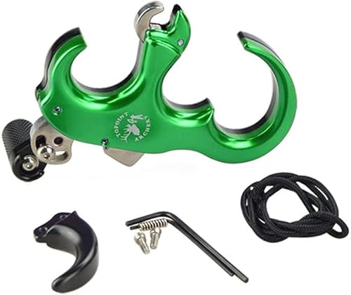 Sharrow Bow Release Aid 3/4 Fingers Automatic Archery Release Aluminium Alloy Thumb Trigger For Compound Bow Accessory (Green) #TOP1