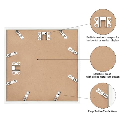 Image of LaVie Home 24x24 Picture Frame for Wall Display, 24x24 White Picture Frame with HD Plexiglas, 24 x 24 Photo Frame 1 Pack, Picture Frames for Displaying Photos, Classic Collection