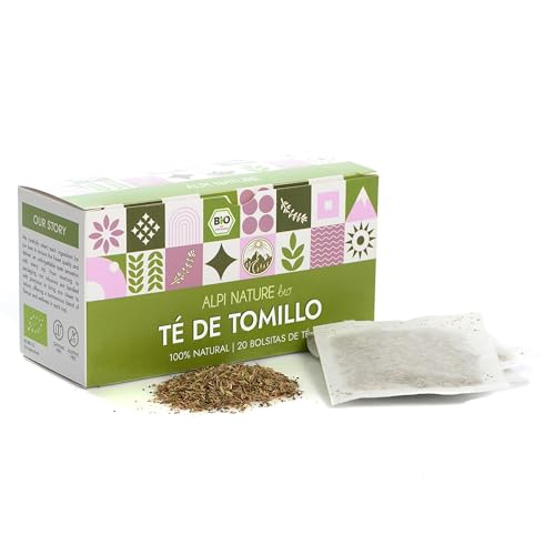 Té de Tomillo Orgánico de Alpi Nature, 80 Bolsitas de Té de Tomillo, 80g (Paquete de 4 x 20 Bolsitas de 1g), Tomillo Seco para Preparar Té de Hierbas y Tomillo Infusion