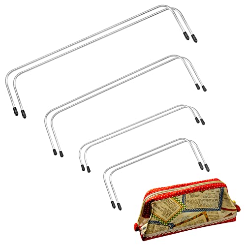 PandaHall 4 Tailles Armature métallique Interne pour Sac, Cadre de Sac à Main en Acier Inoxydable Cadre de Sac Tubulaire en métal Poignée de Sac en Forme de U, 4 Paires, 15/20/25/30 cm