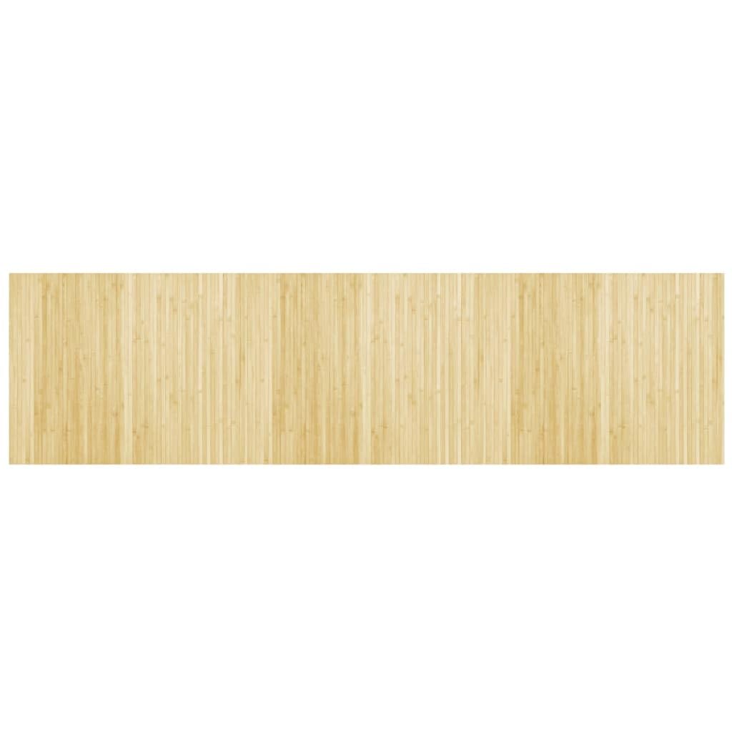 Tapis de salon moderne 80x300 cm rectangulaire en bambou de couleur naturel clair