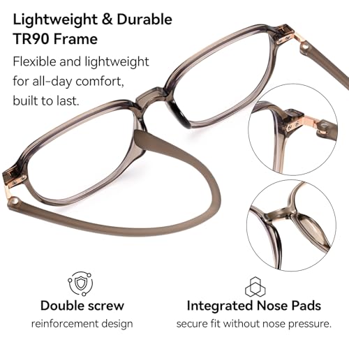 Image of Dollger Blue Light Glasses for Women Oversized Square BlueLight Blocking Large Frame Stylish Eyeglasses