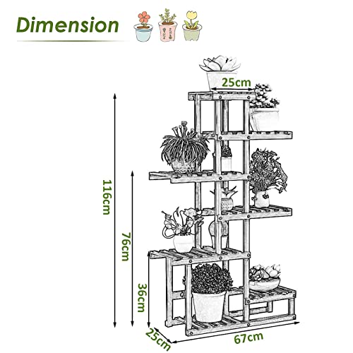 Support pour pot de fleurs en bois pour libérer l'espace au sol avec étagère d'angle - 2