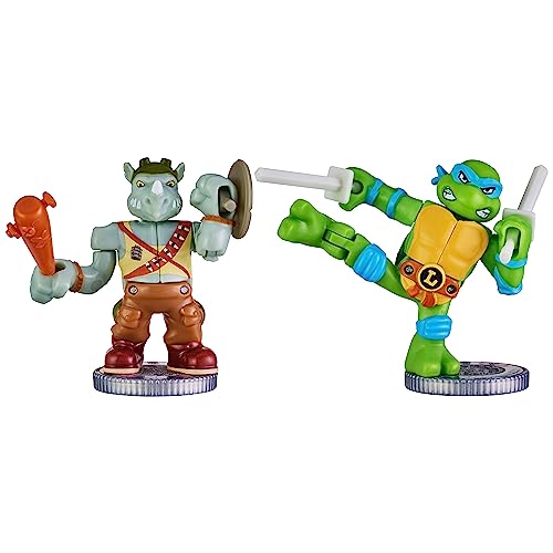 Legends of Akedo Teenage Mutant Ninja Turtles. Mini Battling Warriors Versus Pack Leonardo Vs Rocksteady