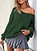 PRETTYGARDEN Women's Fall Oversized Sweaters Long Sleeve V Neck Dressy Casual Chunky Knit Loose Pullover Tops Winter Clothing (Dark Green,X-Large)