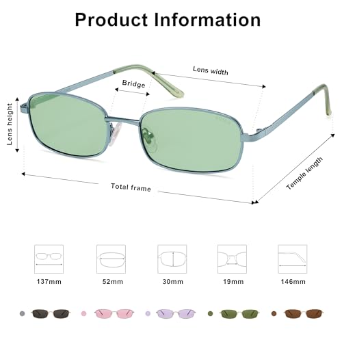 Image of SOJOS Trendy Rectangle Sunglasses Womens Mens, Retro 80s 90s Y2k Chic Narrow Thin Skinny Sunnies SJ1187