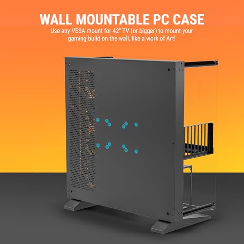 Image of Ant Esports Cypher K9 Full-Tower ATX Open-Frame Computer Case /Gaming Cabinet - Black | Support Micro-ATX, Mini-ITX | Pre-Installed 4 ARGB-PWM Remote Controlled Fans