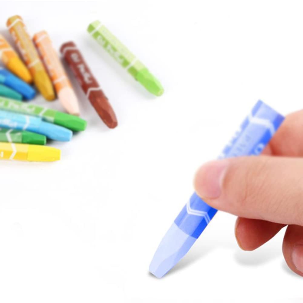 ASFD Drawing pens Oil Pastel Kindergarten Enlightenment Graffiti Painting Brush Can Be Washed Without Dirty Hands Hexagonal Crayon Colour pens