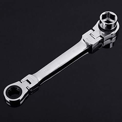 Juego de Llaves de Vaso universales de 6-19 mm con Llave de carraca de Caja Doble Llave combinada de carraca Reversible de Doble Cabezal 13 en 1