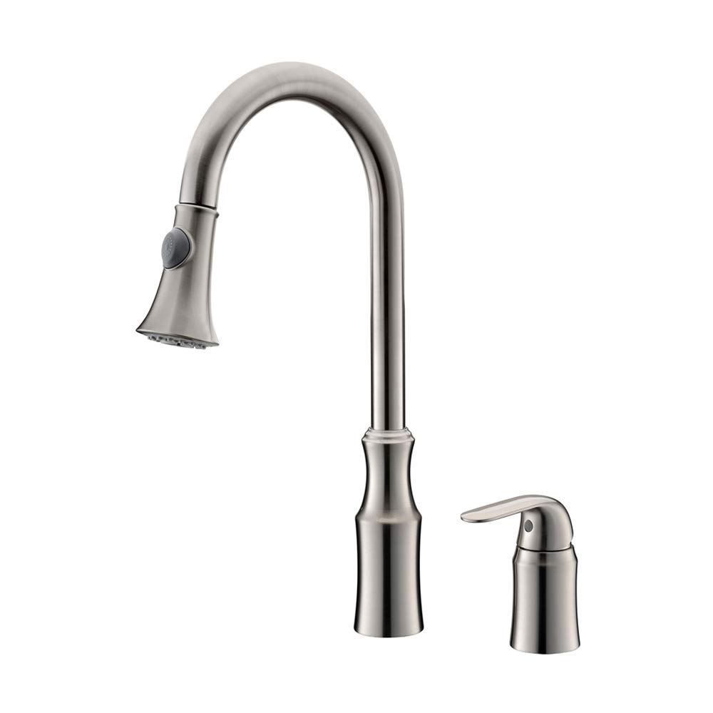 Kitchen Faucet Dual Spout Sink Crane Deck Mount Spring Mixer Tap Hot Cold Water
