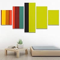 SIGNWIN 5 Panel Canvas Wall Art Modern Art Abstract Closeup Geometric Lights Mixed Media Modern Multicolor for Home Decorations Ready to Hang - 60