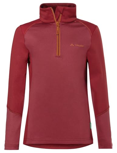 VAUDE Kinder Fleece Pullover Kids Livigno Halfzip, funktionaler und kuscheliger Fleecepulli, elastisch und atmungsaktiv, redeva, 146-152