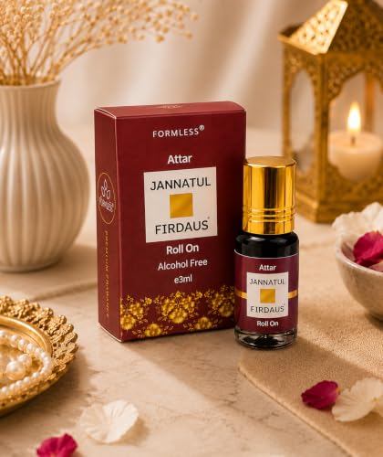 Image of Formless Jannatul Firdaus 3ml Attar Unisex - Premium Traditional Fragrance Oil, Long Lasting Alcohol-Free Perfume, Fresh Green Floral Musky Scent, Pocket Size Roll-On, Daily Wear & Special Occasions