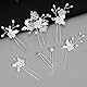 Haarschmuck Hochzeit Set,15 Stück Braut Haarschmuck Perlen,Haarnadeln Hochzeit Silber,Brautschmuck Haare mit Kristall Blumen,U-förmige Haarspange Hochzeit mit Strasssteine für Braut