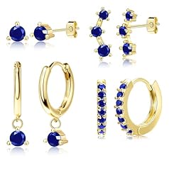 Gold- Deep Blue Cz Drop