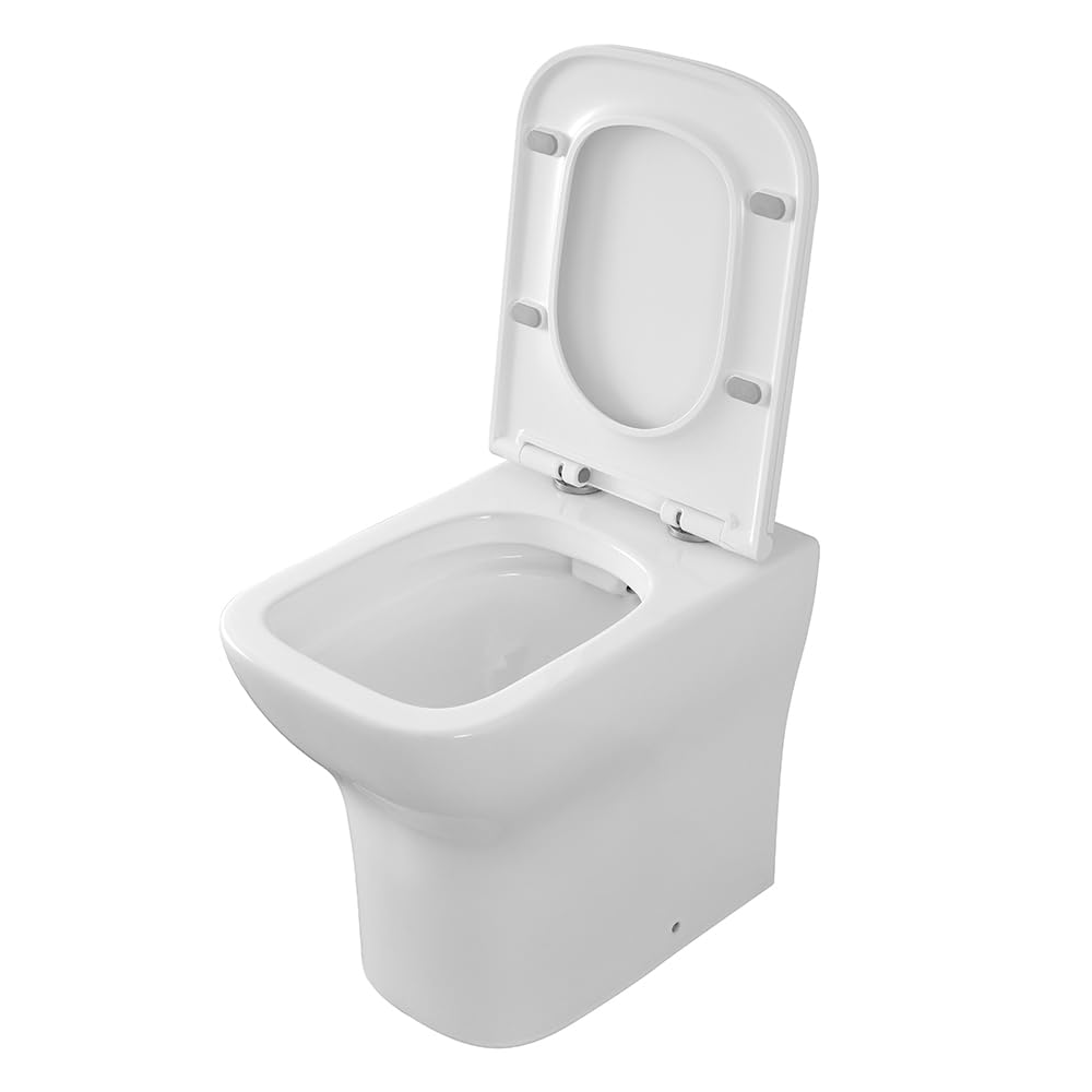 Wc singolo filomuro senza brida bianco lucido, scarico multiplo a parete o a pavimento, fissaggi inclusi, PLANA