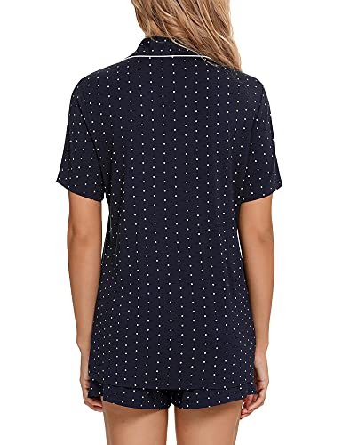 Image of Anjue Womens Pajamas Set Short Sleeve Button Down Soft Pj Sets S-XXL | V neck,Pyjamas,Modal,Wedding,Pijamas de mujer,Bridal party,Viscose,Knit,Cute,Lounge,Lightweight,Nursing,Holidays