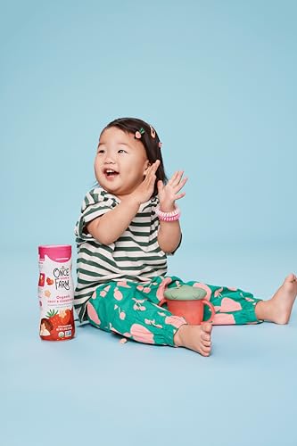 once upon a farm strawberry coconut amp sweet potato puffed sorghum snack fruit amp veggie puffs non gmo 15 ounces pack of 6