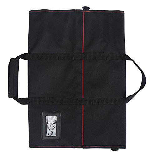 Tosnail Chef Knife Case Roll Bag With 21 Slots & 1 Large Zipper Pocket, Easy Carry Handle And Shoulder Strap - Black #TOP4