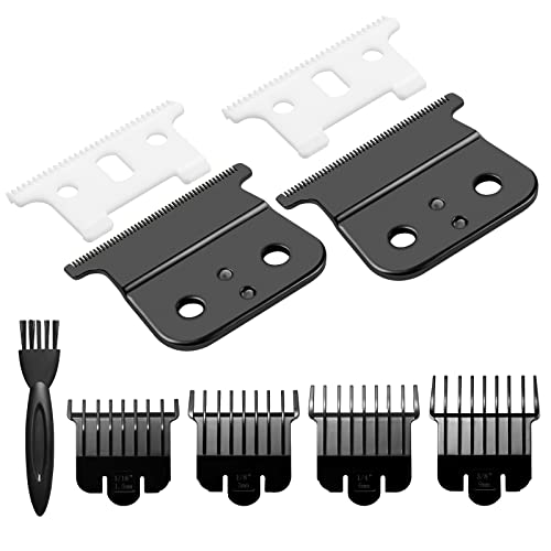 T Outliner Blades Compatible with Andis T Outliner, Andis gtx, T Outliner Blade Replacement for Andis GTX (Ceramic T Blade + Black Steel Blade)